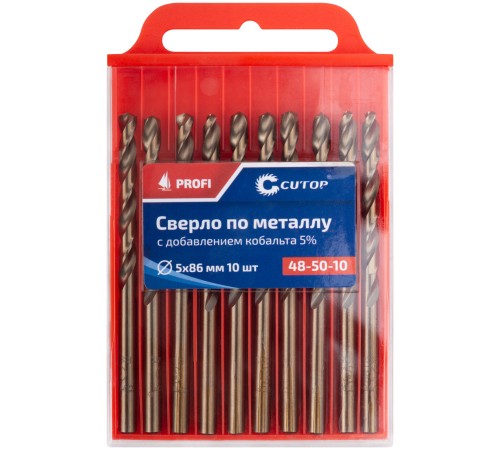 Сверло по металлу Cutop Profi с кобальтом 5%, 5 x 86 мм (10шт) CUTOP