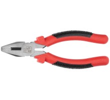Плоскогубцы комбинированные "Стандарт" красно-черные пластиковые ручки, полированная сталь 165 мм FIT IT