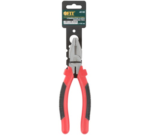 Плоскогубцы комбинированные "Стандарт" красно-черные пластиковые ручки, полированная сталь 180 мм FIT IT Плоскогубцы комбинированные "Стандарт" красно-черные пластиковые ручки, полированная сталь 180 мм FIT IT