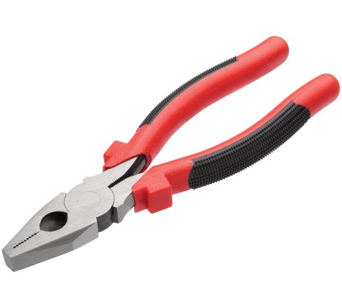 Плоскогубцы комбинированные "Стандарт" красно-черные пластиковые ручки, полированная сталь 200 мм FIT IT Плоскогубцы комбинированные "Стандарт" красно-черные пластиковые ручки, полированная сталь 200 мм FIT IT