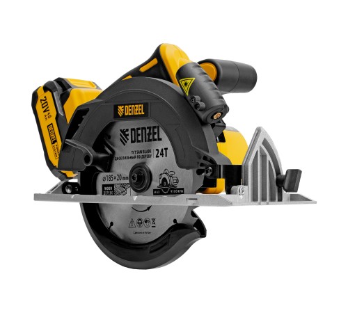 Пила циркулярная аккумуляторная бесщет. CCSH-BL-20-185, 185 мм, Li-Ion, 20 В// Denzel