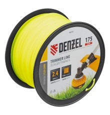 Леска для триммера квадрат, 2,4мм х 175м, на DIN катушке FLEX CORD Denzel