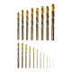 Набор сверл по металлу, 1-10 мм, Р6М5К8-TiN, Golden Tip, 19 шт Denzel