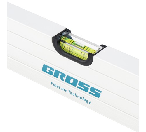 Уровень алюминиевый, 1000 мм, усиленный, рукоятки, фрезерованный, 3 глазка, магнитный Gross