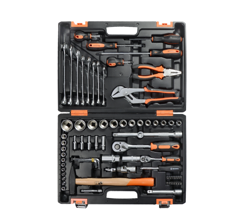 Набор инструментов, 1/2", 1/4", CrV, пластиковый кейс 76 предмета Вихрь