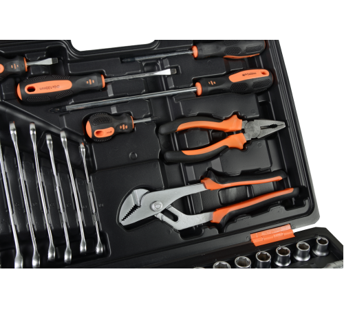 Набор инструментов, 1/2", 1/4", CrV, пластиковый кейс 76 предмета Вихрь