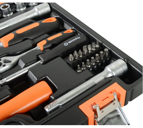 Набор инструментов, 1/2", 1/4", CrV, пластиковый кейс 76 предмета Вихрь
