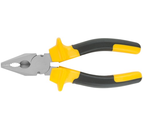 Плоскогубцы комбинированные "Старт" черно-желтые прорезиненные ручки, хром-никелевое покрытие 165 мм FIT IT Плоскогубцы комбинированные "Старт" черно-желтые прорезиненные ручки, хром-никелевое покрытие 165 мм FIT IT