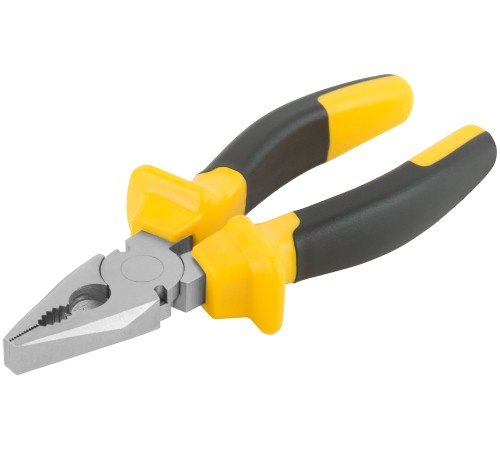Плоскогубцы комбинированные "Старт" черно-желтые прорезиненные ручки, хром-никелевое покрытие 165 мм FIT IT Плоскогубцы комбинированные "Старт" черно-желтые прорезиненные ручки, хром-никелевое покрытие 165 мм FIT IT
