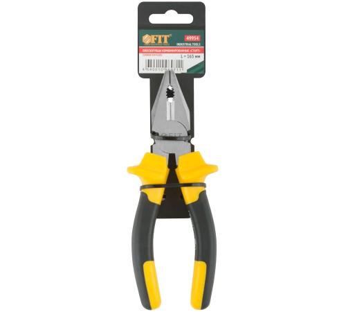 Плоскогубцы комбинированные "Старт" черно-желтые прорезиненные ручки, хром-никелевое покрытие 165 мм FIT IT Плоскогубцы комбинированные "Старт" черно-желтые прорезиненные ручки, хром-никелевое покрытие 165 мм FIT IT
