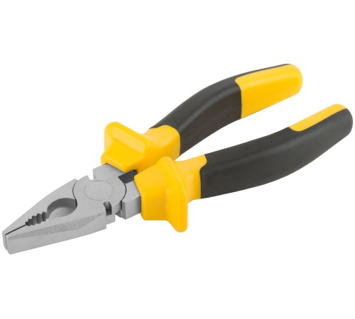 Плоскогубцы комбинированные "Старт" черно-желтые прорезиненные ручки, хром-никелевое покрытие 180 мм FIT IT Плоскогубцы комбинированные "Старт" черно-желтые прорезиненные ручки, хром-никелевое покрытие 180 мм FIT IT