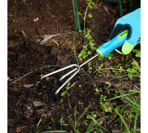 Рыхлитель 3 - зубый, 80 х 310 мм, нержавеющая сталь, двухкомпонентная рукоятка, Premium Plus, Palisad