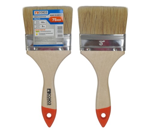 Кисть плоская &ampquotПрактик&ampquot 3&ampquot (75 мм), натуральная щетина СОЮЗ