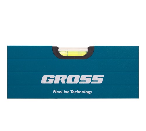 Уровень алюминиевый, 1000 мм, усиленный с ударопрочными заглушками, рукоятки, 3 глазка Gross