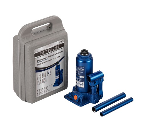 Домкрат гидравлический бутылочный, 3 т, H подъема 178-343 мм, в пластиковом кейсе Stels