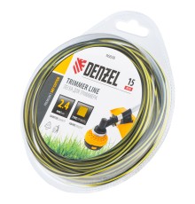 Леска для триммера двухкомпонентная квадратная, 2,4мм х 15м, блистер SkyCutter Denzel