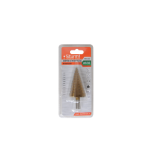 Сверло ступенчатое по металлу 6-36мм шаг 3мм HSS+TIN прямое Sturm!