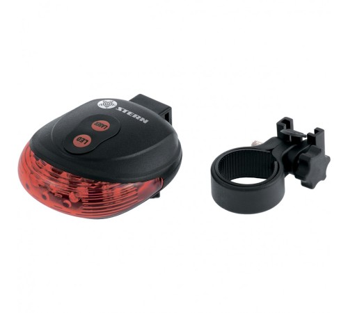 Фонарь велосипедный с лазерным обозначением габаритов, 5 Led + 2 лазера, 2хААА Stern