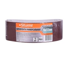 Шлифлента, 76x533мм, Р80, 10 шт, Sturm!