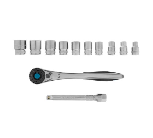 Набор торцевых головок, трещотка 120 зубьев, 12 предметов, 3/8