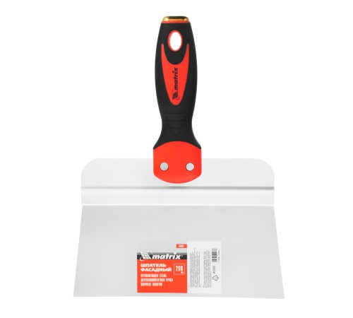 Шпатель фасадный из нержавеющей стали, 200 мм, двухкомпонентная ручка, широкое полотно Matrix