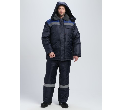Куртка зимняя Бригада NEW (тк.Оксфорд), т.синий/васильковый