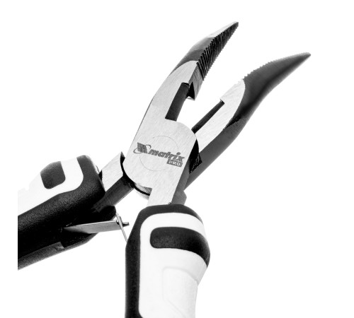 Длинногубцы Mini, 125 мм, изогнутые, авторазжим, Pro Matrix