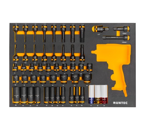 RUNTEC RT-IS1E51F Набор ударных головок с аксессуарами RUNTEC 1/2", 8-32 мм, CrMo в ложементе EVA, 51 предмет RUNTEC RT-IS1E51F Набор ударных головок с аксессуарами RUNTEC 1/2", 8-32 мм, CrMo в ложементе EVA, 51 предмет