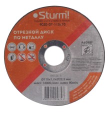 Диск отрезной по металлу, АРМИРОВАННЫЙ, размер 115x1.0x22.23 Sturm!