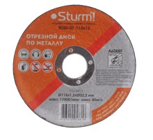 Диск отрезной по металлу, АРМИРОВАННЫЙ, размер 115x1.2x22.23 Sturm! Диск отрезной по металлу, АРМИРОВАННЫЙ, размер 115x1.2x22.23 Sturm!