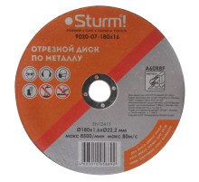 Диск отрезной по металлу, АРМИРОВАННЫЙ, размер 180x1.6x22.23 Sturm! Диск отрезной по металлу, АРМИРОВАННЫЙ, размер 180x1.6x22.23 Sturm!