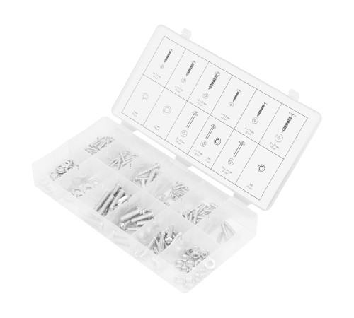 Набор саморезов, винтов, гаек, шайб, 347 предмет Сибртех