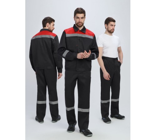 Костюм Легион-1 СОП (тк.Смесовая,210) брюки, черный/красный