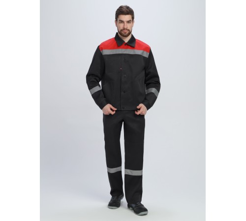 Костюм Легион-1 СОП (тк.Смесовая,210) брюки, черный/красный