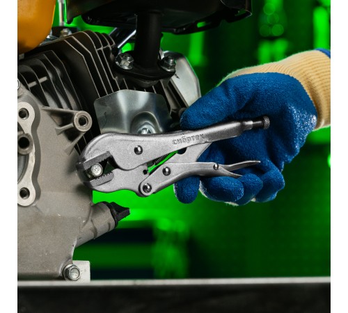 Зажим ручной, усиленный, плоский захват, 180 мм Сибртех