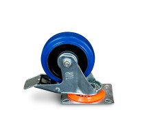 Колесо поворотное резина SRCLb 42 100 мм с тормозом (N)