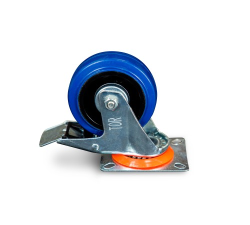 Колесо поворотное резина SRCLb 42 100 мм с тормозом 
(N)