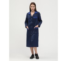 Халат женский (тк.Смесовая,210), т.синий/васильковый