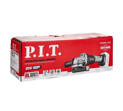 Шлифмашина угловая аккумуляторная бесщёточная P.I.T. PWS20H-125A (без АКБ и ЗУ)