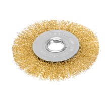 Щетка для УШМ, 125 мм, посадка 22.2 мм, плоская, латунированная витая проволока Matrix