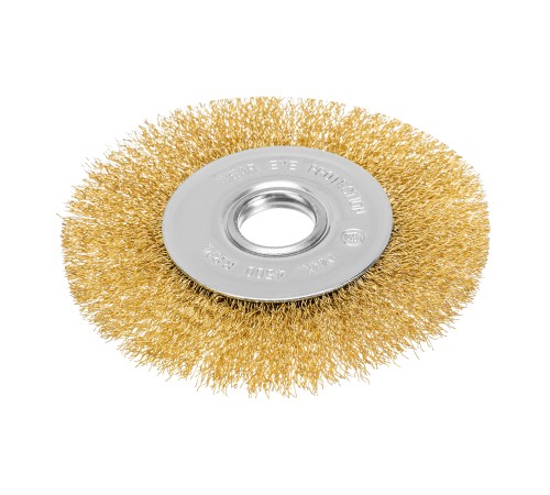 Щетка для УШМ, 125 мм, посадка 22.2 мм, плоская, латунированная витая проволока Matrix