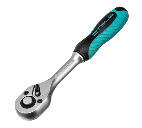 Ключ-трещотка 1/4", CrV, 72 зуба, с быстрым сбросом, матовый хром Stels Ключ-трещотка 1/4", CrV, 72 зуба, с быстрым сбросом, матовый хром Stels