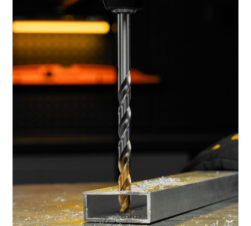 Сверло спиральное по металлу 11 х 195 мм, Р6М5, Golden Tip, удлиненное Denzel