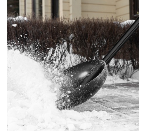 Лопата для уборки снега пластиковая, 400х417х1390 мм, алюминиевый черенок Palisad