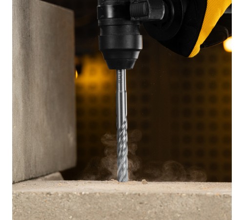 Бур по бетону, цельная крестовая пластина, 12x165 мм, SDS PLUS Denzel