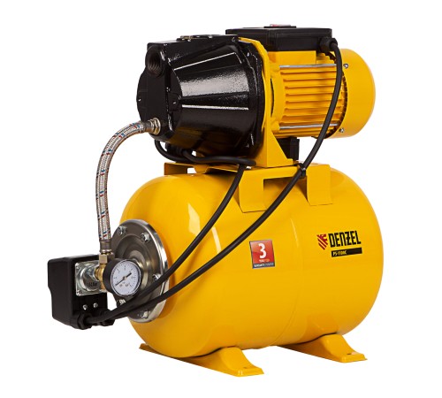 Насосная станция PS1100С, 1100 Вт, 4500 л/ч, ресивер 24 л, подъем 46 м, чугун Denzel Насосная станция PS1100С, 1100 Вт, 4500 л/ч, ресивер 24 л, подъем 46 м, чугун Denzel