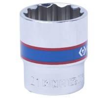 Головка торцевая стандартная двенадцатигранная 3/8", 21 мм KING TONY 333021M