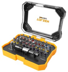Набор вставок (бит) 1/4", PH, PZ, Hex, Torx, Slotted, TorxTR, Square, 32 предмета TOLSEN TT20377 Набор вставок (бит) 1/4", PH, PZ, Hex, Torx, Slotted, TorxTR, Square, 32 предмета TOLSEN TT20377