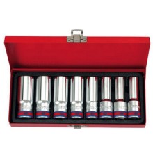 Набор глубоких торцевых головок 1/2", двенадцатигранные, 1/2"-15/16", 8 предметов KING TONY 4208SR
