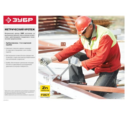 ЗУБР М5 х 30 мм, 5 кг, болт ГОСТ 7798-70 303080-05-030 ЗУБР М5 х 30 мм, 5 кг, болт ГОСТ 7798-70 303080-05-030